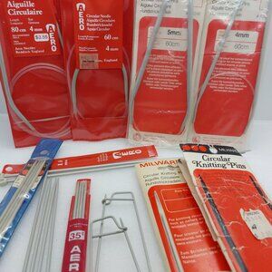 Vintage Knitting Needle Lot Milward, Aero - Circular Needles Stitch Holder